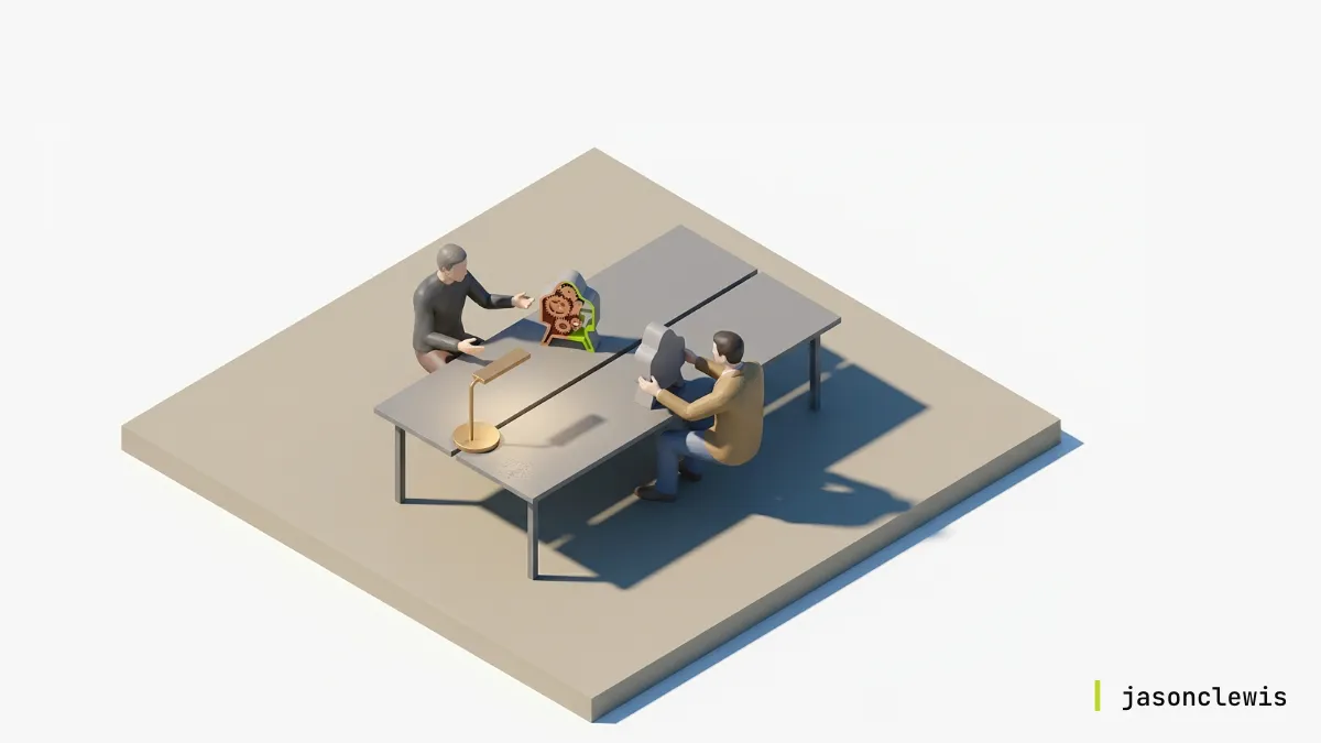 A technical contributor presenting at a boardroom table while senior leaders lean in and listen attentively.